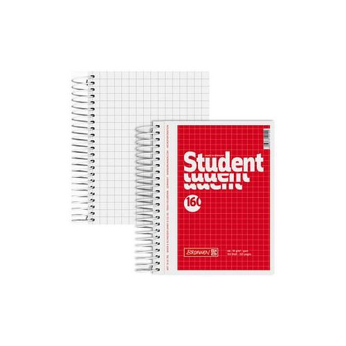 4003273129122 - Collegeblock 10-67392 Student Lineatur 7   kariert A6 70g rot 160 Blatt 4003273129122 Brunnen