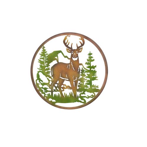 4046884067582 - Möbel Direkt Online - Wanddekortaion rund Hirsch im Wald 4046884067582 - Möbel Direkt Online - Wanddekortaion rund Hirsch im Wald
