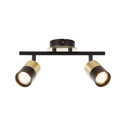 4004353344909 - Lampe Maribel Spotrohr 2flg messing gebürstet schwarz 2x PAR51 GU10 5W geeignet für Reflektorlampen (nicht enthalten) Köpfe schwenkbar - Brilliant 4004353344909 - Lampe Maribel Spotrohr 2flg messing gebürstet schwarz 2x PAR51 GU10 5W geeignet für Reflektorlampen (nicht enthalten) Köpfe schwenkbar - Brilliant
