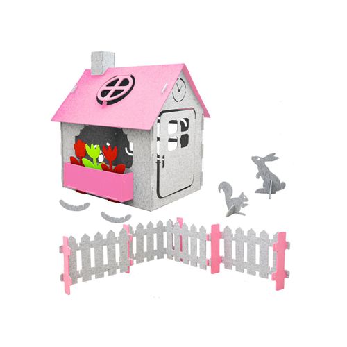 4057216045246 - Smalla - Kinder Spielhaus aus Recycling Filz 110x100x124 Indoor Outdoor Haus mit Zubehör - pink 4057216045246 - Smalla - Kinder Spielhaus aus Recycling Filz 110x100x124 Indoor Outdoor Haus mit Zubehör - pink