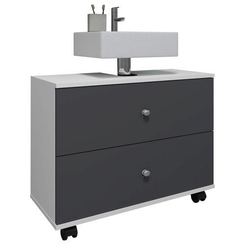 4051814422065 - Breit Badmöbel Badunterschrank Waschbeckenunterschrank Rollen Schublade Nilosi L (Farbe Honig-Eiche Weiß) 4051814422065 - Breit Badmöbel Badunterschrank Waschbeckenunterschrank Rollen Schublade Nilosi L (Farbe Honig-Eiche Weiß)