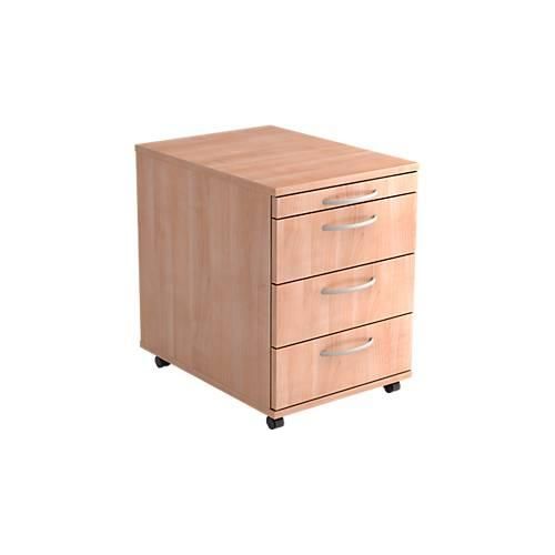 4032062023440 - Rollcontainer TARA 3 Schübe Utensilienauszug B 428 x T 580 x H 590 mm Nussbaum-Dekor