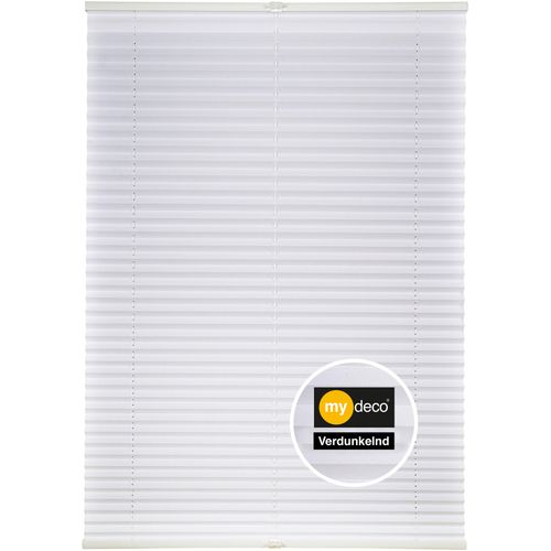 4040255657792 - Plissee MYDECO Free Plissees Gr 130 cm zweiseitig verschiebbar 50 cm weiß (weiß weiß) Plissee Plissees ohne Bohren