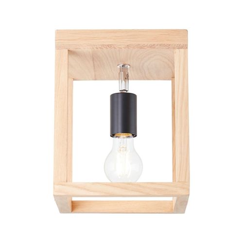 4004353393617 - Lampe Nerea Deckenleuchte 1flg eiche geölt Holz Metall 1x A60 E27 15WNormallampen (nicht enthalten) - braun - Brilliant