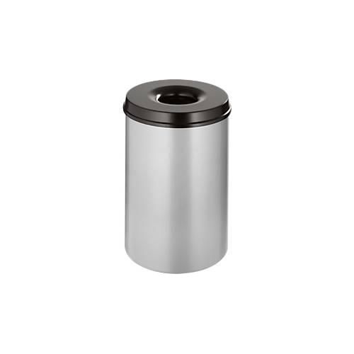 8713631001699 - Abfallsammler für den Innenbereich Volumen 30 l selbstlöschender Deckel Ø 335 x H 470 mm Stahl pulverbeschichtet alufarbig schwarz 8713631001699 - Abfallsammler für den Innenbereich Volumen 30 l selbstlöschender Deckel Ø 335 x H 470 mm Stahl pulverbeschichtet alufarbig schwarz