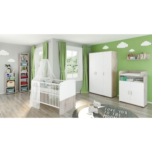 4260347792860 - nonjoo Babyzimmer Lani Set 10 best aus Babybett Kommode Wickelaufsatz Wandboard Regal mit 3 Fächern Regal mit 6 Fächern und Kleiderschrank 3-trg 4260347792860 - nonjoo Babyzimmer Lani Set 10 best aus Babybett Kommode Wickelaufsatz Wandboard Regal mit 3 Fächern Regal mit 6 Fächern und Kleiderschrank 3-trg