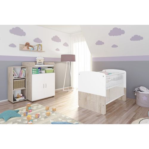 4260347792785 - nonjoo Babyzimmer Lani Set 2 best aus Babybett Kommode Wickelaufsatz Wandboard und Regal mit 3 Fächern 4260347792785 - nonjoo Babyzimmer Lani Set 2 best aus Babybett Kommode Wickelaufsatz Wandboard und Regal mit 3 Fächern