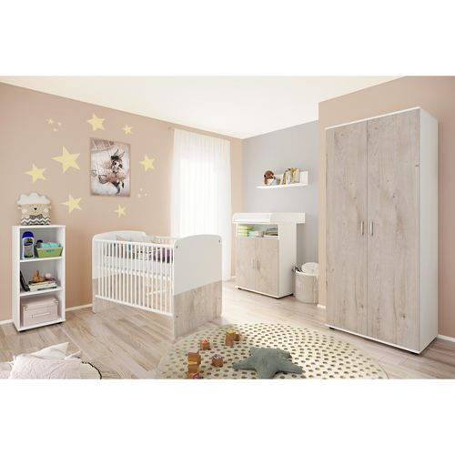 4260347792648 - nonjoo Babyzimmer Hanna Set 4 best aus Babybett Kommode Wickelaufsatz Wandboard Regal mit 3 Fächern und Kleiderschrank 2-trg 4260347792648 - nonjoo Babyzimmer Hanna Set 4 best aus Babybett Kommode Wickelaufsatz Wandboard Regal mit 3 Fächern und Kleiderschrank 2-trg