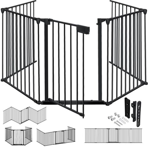 4260692718416 - KESSER® Kaminschutzgitter mit Tür Metall Ofenschutzgitter Laufgitter Laufstall Absperrgitter Tierschutzgitter Türschutzgitter für Kinder-Sicherung 300 cm Länge 5-teilig (je 60 x 75 cm) 4260692718416 - KESSER® Kaminschutzgitter mit Tür Metall Ofenschutzgitter Laufgitter Laufstall Absperrgitter Tierschutzgitter Türschutzgitter für Kinder-Sicherung 300 cm Länge 5-teilig (je 60 x 75 cm)