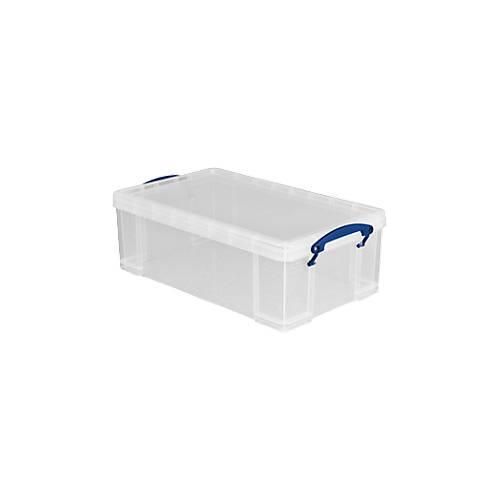 5060024805017 - Transportbox Really Useful Box Volumen 12 l L 465 x B 250 x H 150 mm stapelbar mit Deckel & Klappgriffen Recycling-PP transparent