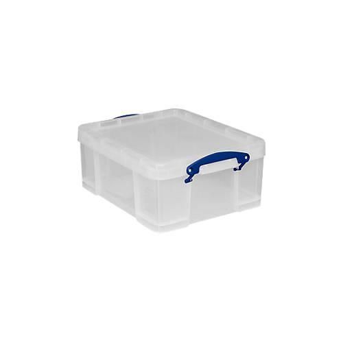 5060024801552 - Transportbox Really Useful Box Volumen 18 l L 480 x B 390 x H 200 mm stapelbar mit Deckel & Klappgriffen Recycling-PP transparent