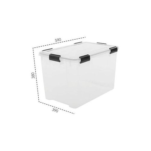 8716382207877 - Aufbewahrungsbox Water Proof 6166 außen 39x59x38cm Polypropylen transparent schwarz 8716382207877 IRIS Ohyama