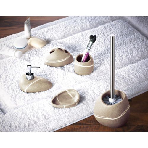 4006956095783 - RIDDER WC-Bürste Little Rock beige Stielfarbe chromfarben Polyresin   Edelstahl