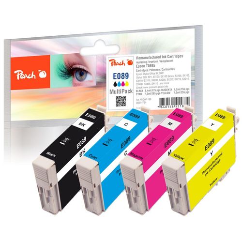 7640148551885 - E895 4 Druckerpatronen (bk c m y) ersetzt Epson T0895 C13T08954010 für zB Epson Stylus SX 415 Epson Stylus SX 215 Epson Stylus SX 218 (wiederaufbereitet)