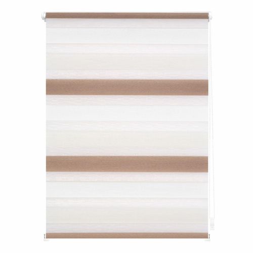 4250434115337 - Lichtblick Duo-Rollo Klemmfix ohne Bohren Bunt - Creme - Weiß - Braun 100 x 150 cm (B x L)