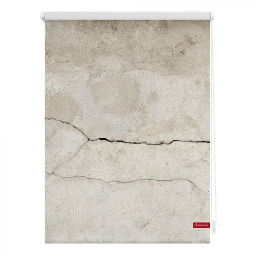 4250434118635 - Seitenzugrollo ORIGINAL Klemmfix Motiv Beton Rollos Gr 150 cm 120 cm grau (grau weiß) Rollos ohne Bohren Rollo bedruckt