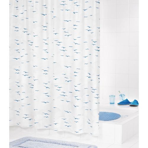 4006956354323 - RIDDER Duschvorhang Folie Sylt ca 240x180 cm blau inkl Ringe