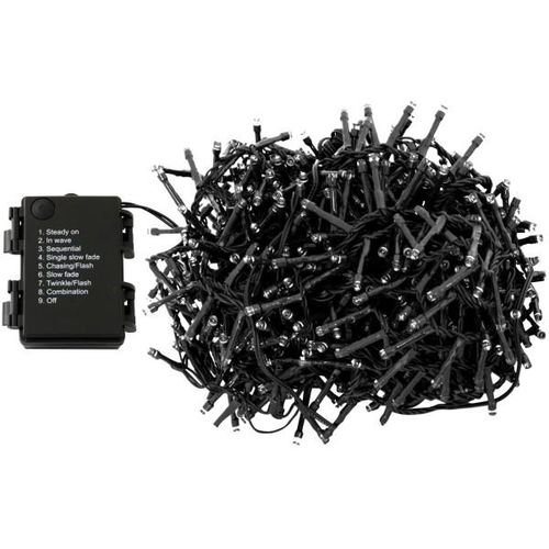 4057984014062 - X-mas Art Collection - Lichterkette 96 led mit Timer 8 Funktionen innen außen batteriebetrieben - Schwarz