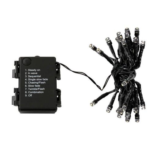 4057894014046 - X-mas Art Collection - Lichterkette 24 led mit Timer 8 Funktionen innen außen batteriebetrieben - Schwarz 4057894014046 - X-mas Art Collection - Lichterkette 24 led mit Timer 8 Funktionen innen außen batteriebetrieben - Schwarz