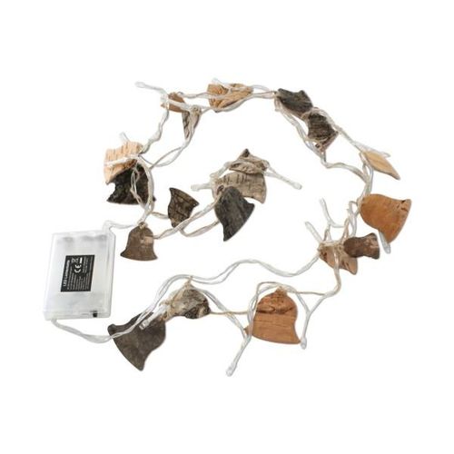 4036812014269 - X-mas Art Collection - Lichterkette 20 led mit Naturholz Glocken Batteriebetrieb - Transparent braun