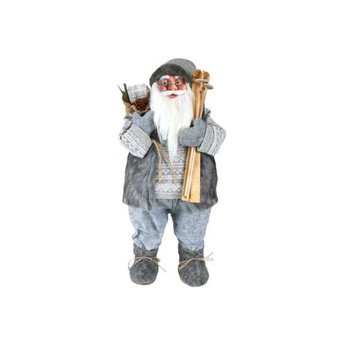 4057984009921 - X-mas Art Collection - Dekofigur Weihnachtsmann 80 cm grau mit Ski & Sack Nikolaus - Mehrfarbig 4057984009921 - X-mas Art Collection - Dekofigur Weihnachtsmann 80 cm grau mit Ski & Sack Nikolaus - Mehrfarbig