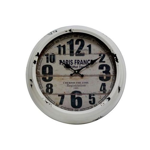 4052304174167 - Wanduhr Nostalgie 40 cm Ø Paris France Wohnzimmeruhr - Creme Schwarz