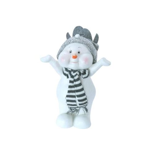 4057984004414 - X-mas Art Collection - Glitzer Figur Schneemann stehend mit Mütze & Schal Jubelnd - Weiß - grau 4057984004414 - X-mas Art Collection - Glitzer Figur Schneemann stehend mit Mütze & Schal Jubelnd - Weiß - grau