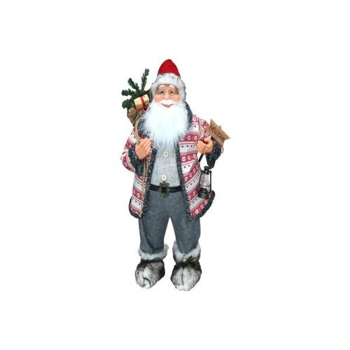 4052304223193 - X-mas Art Collection - Dekofigur Weihnachtsmann 40 cm mit Schild Laterne & Sack - rot grau 4052304223193 - X-mas Art Collection - Dekofigur Weihnachtsmann 40 cm mit Schild Laterne & Sack - rot grau