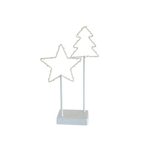 4057984006692 - Metallstern mit Baum batteriebetrieben 35 LED warmweiss - Weiss 4057984006692 - Metallstern mit Baum batteriebetrieben 35 LED warmweiss - Weiss