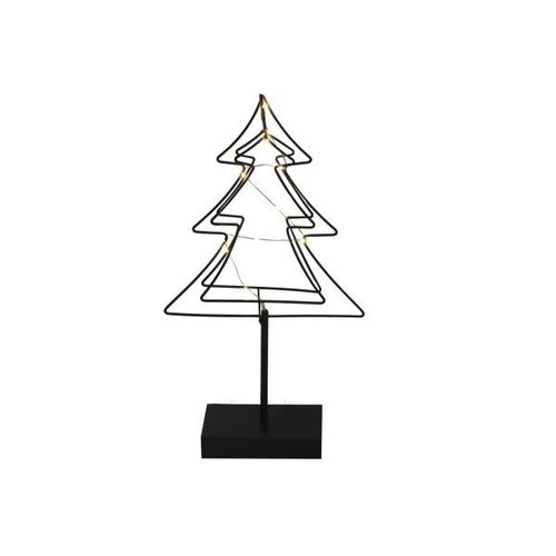 4057984005992 - X-mas Art Collection - Weihnachtsbaum Metallbaum 10LED schwarz mit Timer - Grau