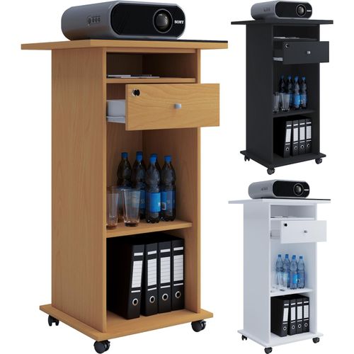 4051814375705 - Media-Board Holz Standschreibtisch ideal für Beamer oder Projektor mit Rollen Maße H 108 x B 60 x T 50 cm Pultfläche neigbar Schublade abschließbar - Neta Gr 60 schwarz B60cm H108cm T50cm Sideboards 4051814375705 - Media-Board Holz Standschreibtisch ideal für Beamer oder Projektor mit Rollen Maße H 108 x B 60 x T 50 cm Pultfläche neigbar Schublade abschließbar - Neta Gr 60 schwarz B60cm H108cm T50cm Sideboards