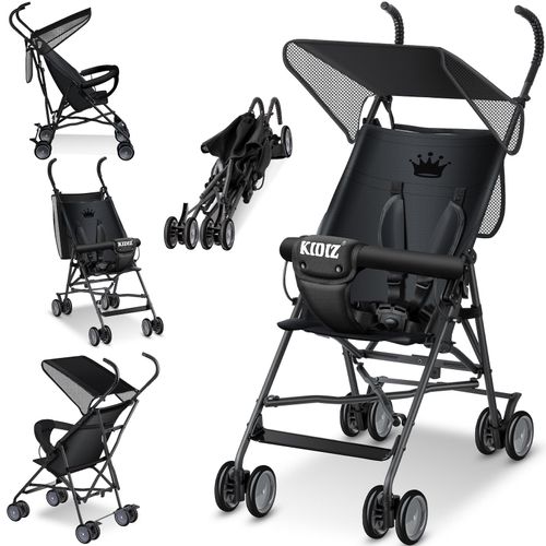 4260729114082 - KIDIZ® Kinderwagen CITY Buggy Kinderbuggy klappbar Sportwagen Faltbar 360° 4-Zoll-Räder Inkl Sonnen- und Regenverdeck zusammenklappbar 5-Punkt-Sicherheitsgurt ab 6 Monate