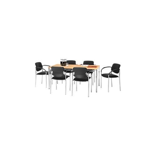 4250510863091 - Sparset Besucherstuhl Styl stapelbar bis 6 Stück Bezugsstoff schwarz Sitzmaße B 450 x T 460 x H 470 mm 6 Stück + Konferenztisch Buche-Dekor B 1600 x T 800 mm 4250510863091 - Sparset Besucherstuhl Styl stapelbar bis 6 Stück Bezugsstoff schwarz Sitzmaße B 450 x T 460 x H 470 mm 6 Stück + Konferenztisch Buche-Dekor B 1600 x T 800 mm