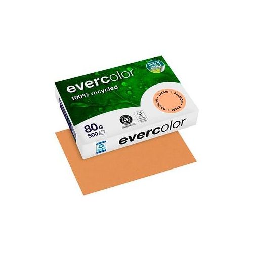 3288580400152 - 500 Blatt Clairfontaine Farbiges Recycling-Kopierpapier Evercolor Lachs 80g DIN A4