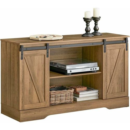 4251388621141 - SoBuy FSB60-BR Sideboard mit Schiebetüren Kommode Schrank Küchenschrank Flurschrank Beistellschrank Lowboard TV-Schrank BHT ca 120x70x40cm