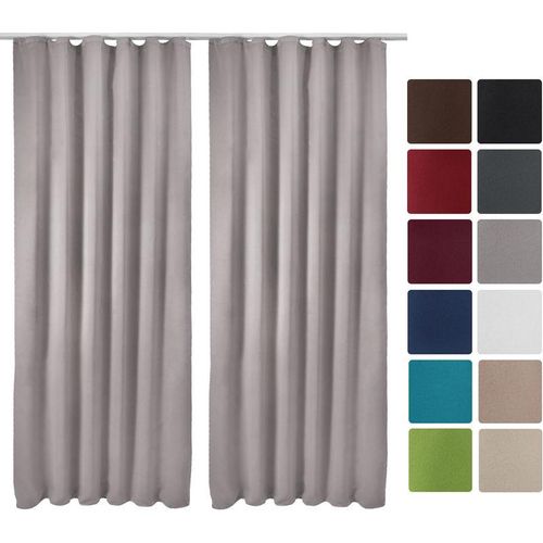 4054673398106 - - 2er Set Kräuselband Amelie Nora blackout 140x245cm Grau