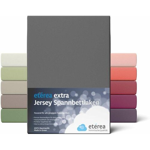 4055971078226 - Etérea - Extra Jersey Spannbettlaken Anthrazit 180x200 - 200x220 cm - Anthrazit