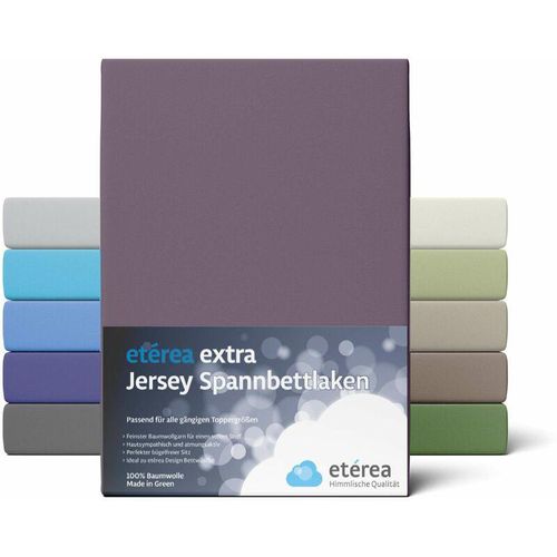 4055971078097 - Etérea - Extra Jersey Spannbettlaken Pflaume 140x200 - 160x220 cm - Pflaume