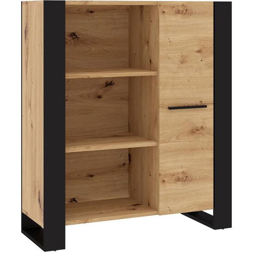 5903769725915 - Bim Furniture - Bücherregal offen nuka j 90 cm schrank handwerks-eiche   schwarz matt