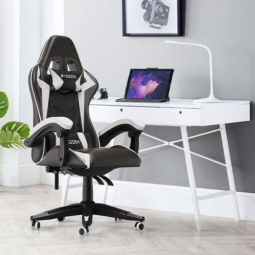8712962260386 - Bigzzia - Gaming Stuhl Ergonomisch - Gaming Stühle Gamer Stühle mit Lendenkissen + Kopfstütze - Gaming Chair Höhenverstellbar Bürostuhl Computerstuhl