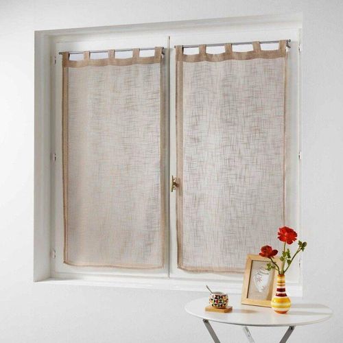 3574386252539 - Douceur Dintérieur - Küchengardine haltona kurz 60 x 160 cm braun 2 Stück