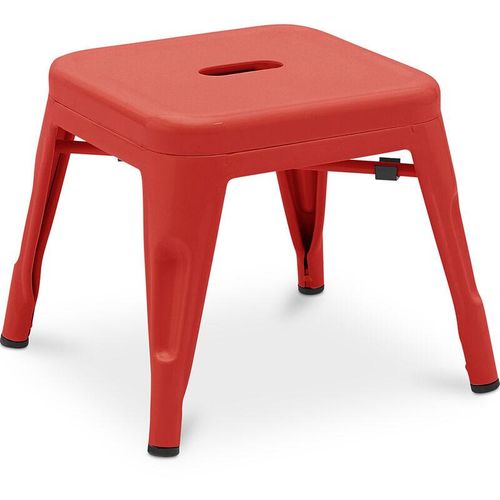 5056667067455 - Privatefloor - Kinderstuhl Stylix Industriedesign Metall - Neuauflage Rot - Stahl - Rot