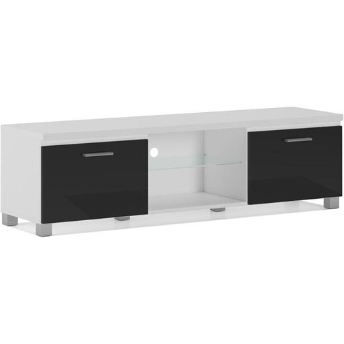 8436547340118 - Möbel TV-Schrank Fernsehtisch led Wohnzimmer in den Farben Weiß oder Schwarz glänzend lackiert Maßnahmen 150 x 40 x 42 cm - Skraut Home