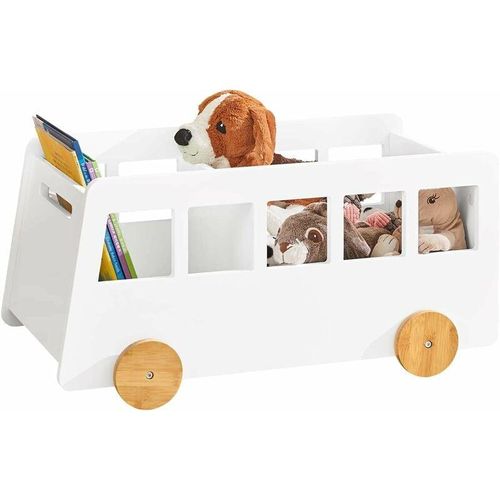 4251388616956 - KMB41-W Kinderregal Aufbewahrungsregal für Kinder Bücherständer Spielzeugregal Bücherregal Kinder bht ca 68x33x43cm - Sobuy