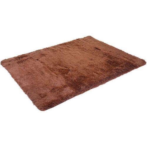 4057651319674 - - Teppich 274 Shaggy Läufer Hochflor Langflor Stoff Textil flauschig weich 200x140cm dunkelbraun - brown