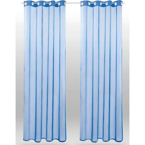 4059222003579 - Bestlivings - Transparente Blaue Gardine mit Ösen 2er Pack (B140 x L245) viele Varianten erhältlich - Blau