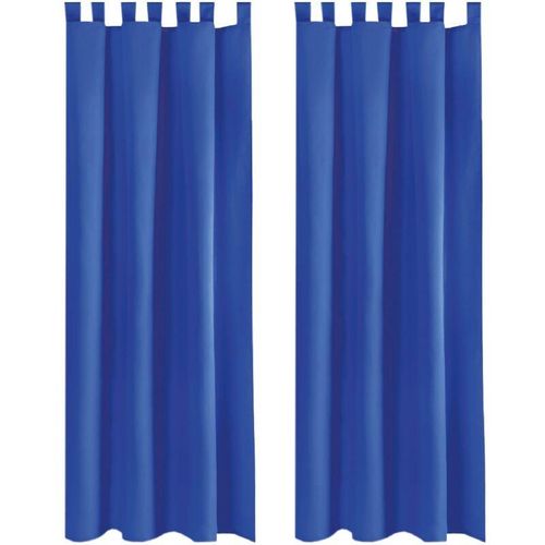 4251028151885 - Bestlivings - 2er Set Dekoschal mit Schlaufe inkl Raffhalter & Haken blau in 140x245 cm - Blau