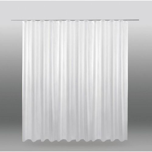 4251028169996 - Gardine 300cm bis 900cm Breite Voile transparent Kräuselband Universalband mit eingenähten Bleiband in der Farbe weiß ( Breite ca 750 cm Länge ca