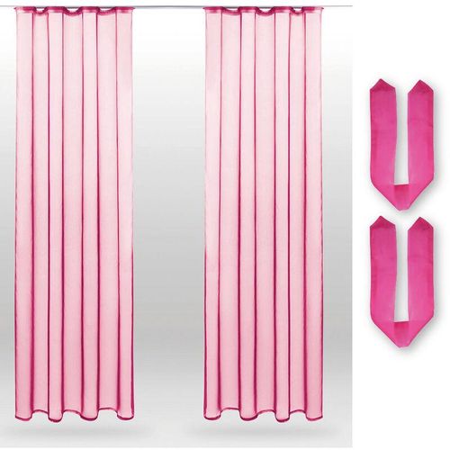 4059222004415 - Bestlivings - Dekoschal Noella mit Universalband transparente Gardine Voile b 140x l 245 cm 2er Pack elegantes und stilvolles Wohnaccessoire in