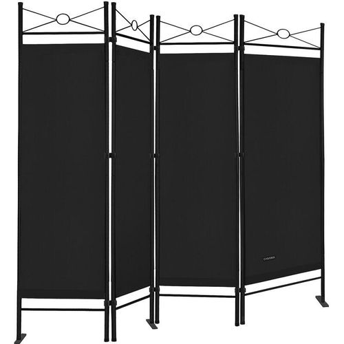 4250525306323 - - Deuba Trennwand Lucca 180x163cm Flexibel Standfuß Blickdicht 30°C Waschbar Stabil Innen Wohnzimmer Paravent Raumtrenner Stellwand schwarz